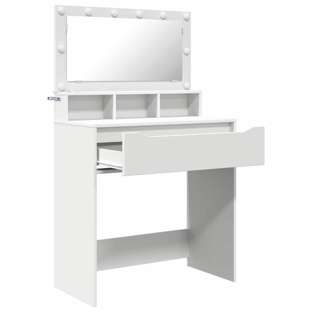 vidaXL Slaapkamer Kaptafels Wit 80 x 39,6 x 135 cm Bewerkt hout