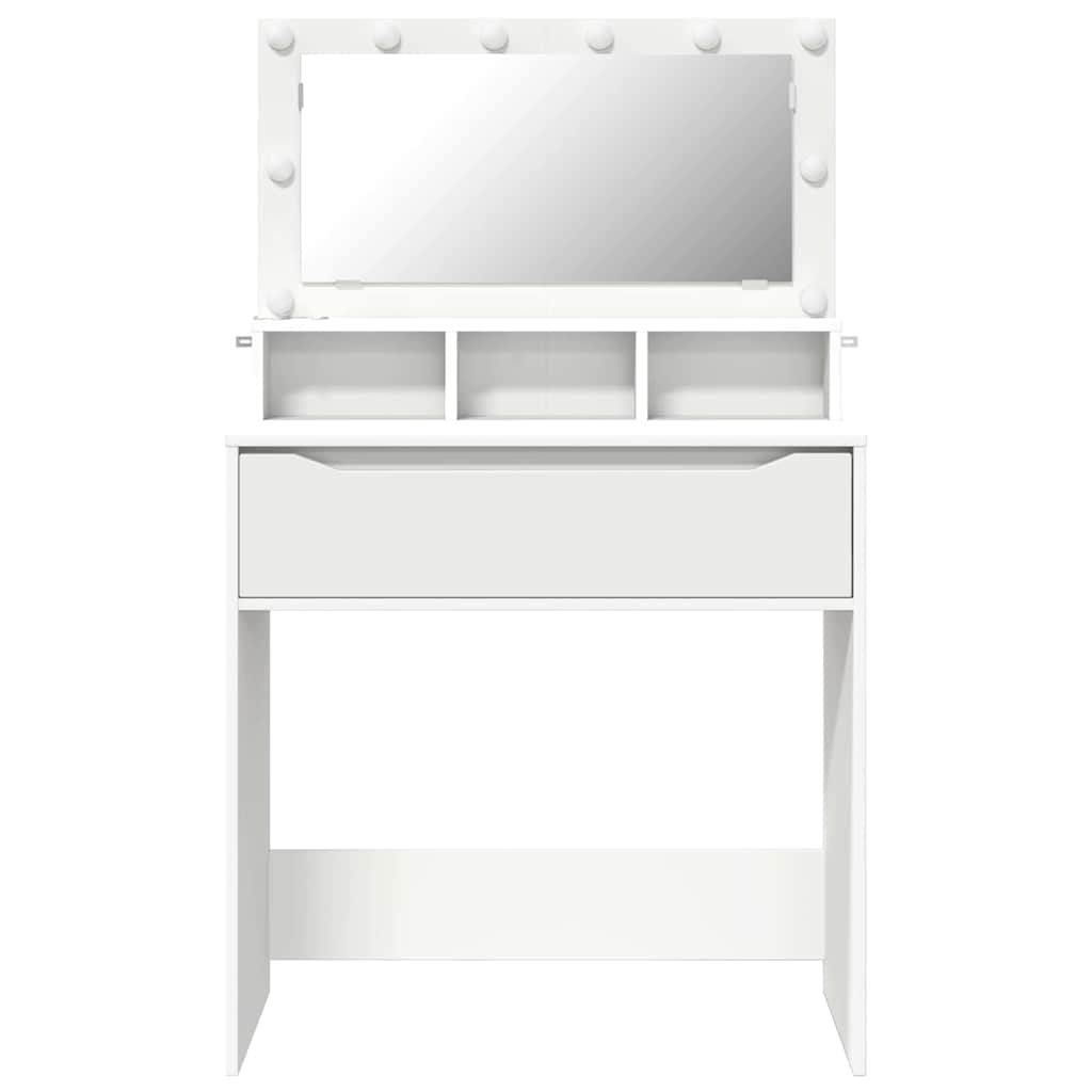 vidaXL Slaapkamer Kaptafels Wit 80 x 39,6 x 135 cm Bewerkt hout