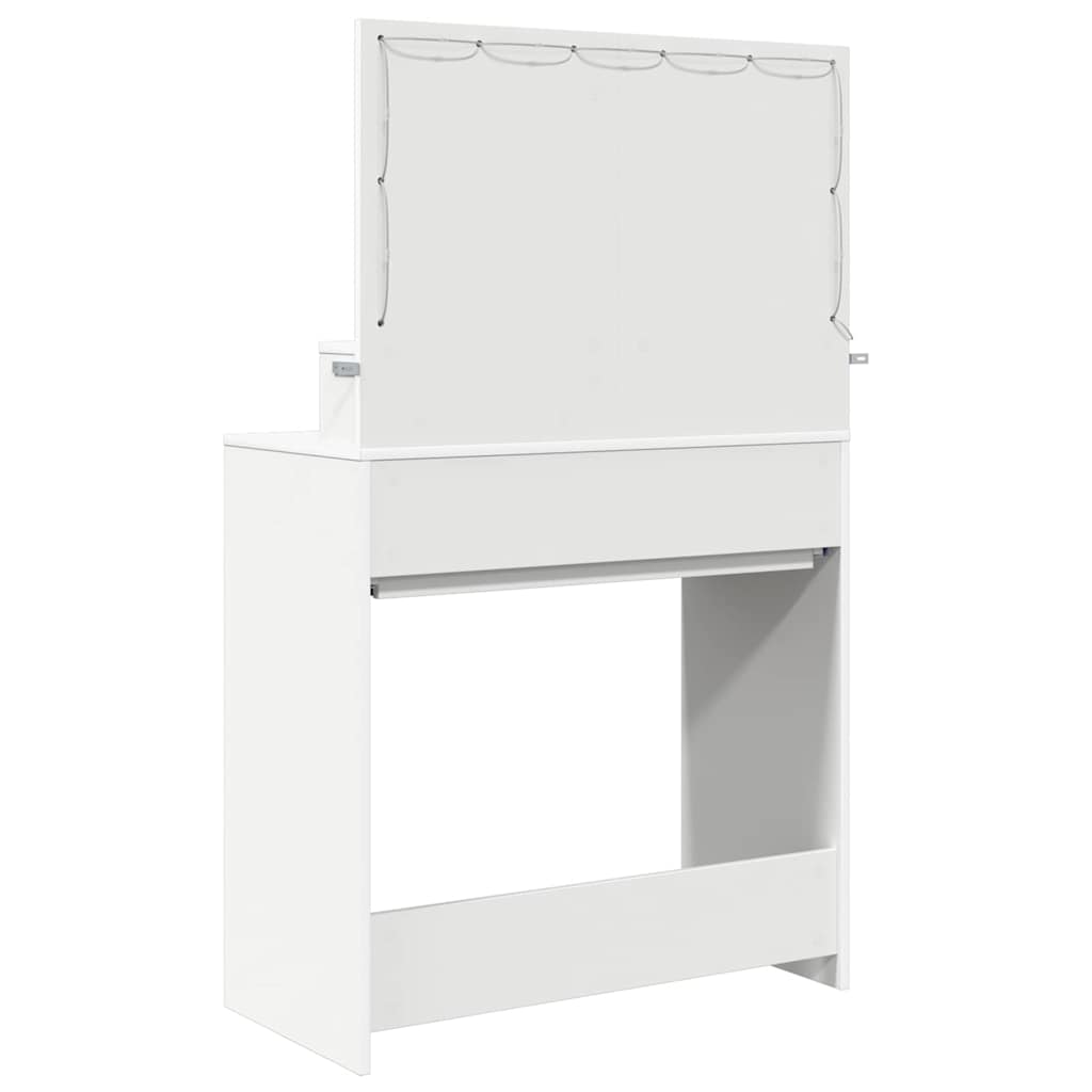 vidaXL Slaapkamer Kaptafels Wit 80 x 39,6 x 135 cm Bewerkt hout
