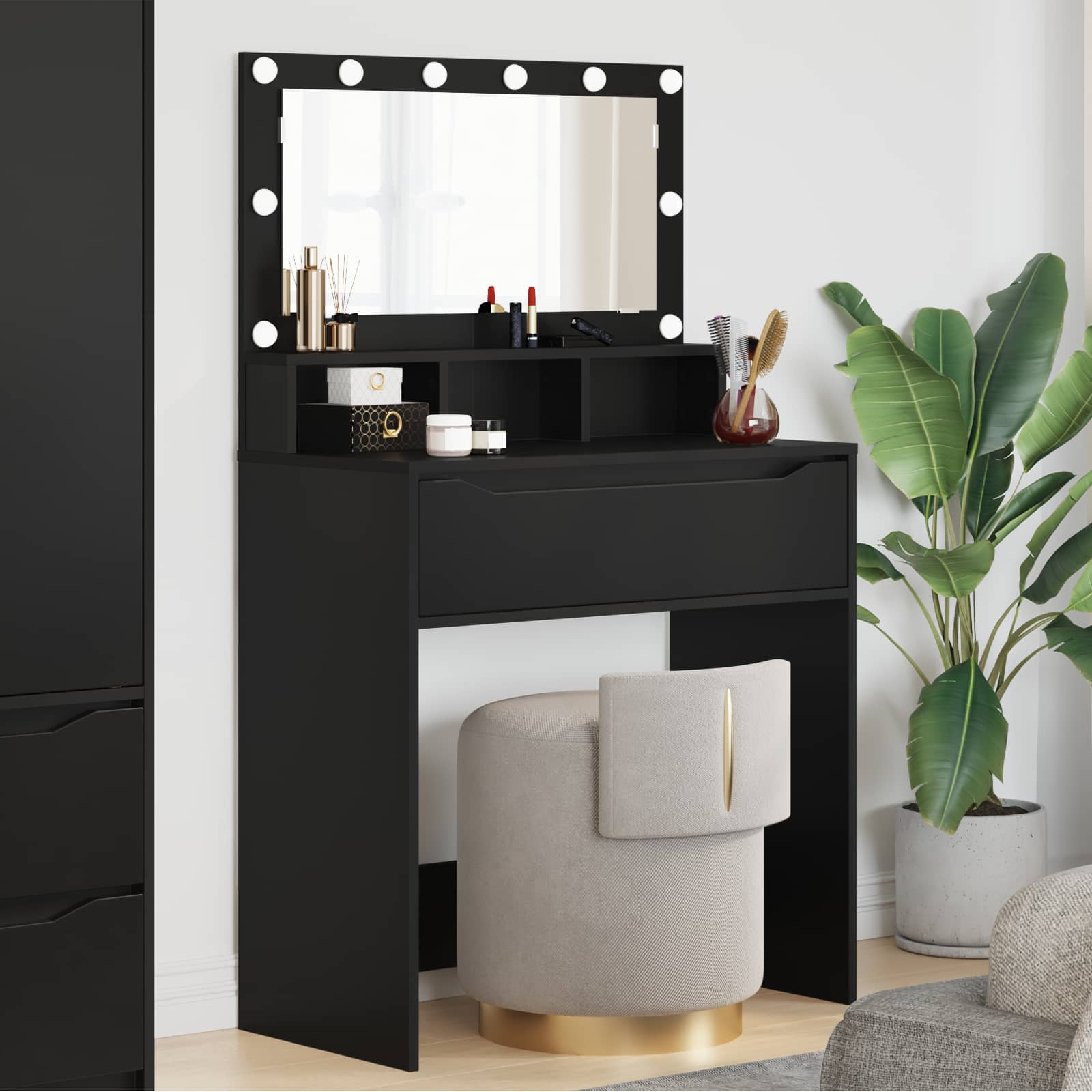 vidaXL Slaapkamer Kaptafels Wit 80 x 39,6 x 135 cm Bewerkt hout