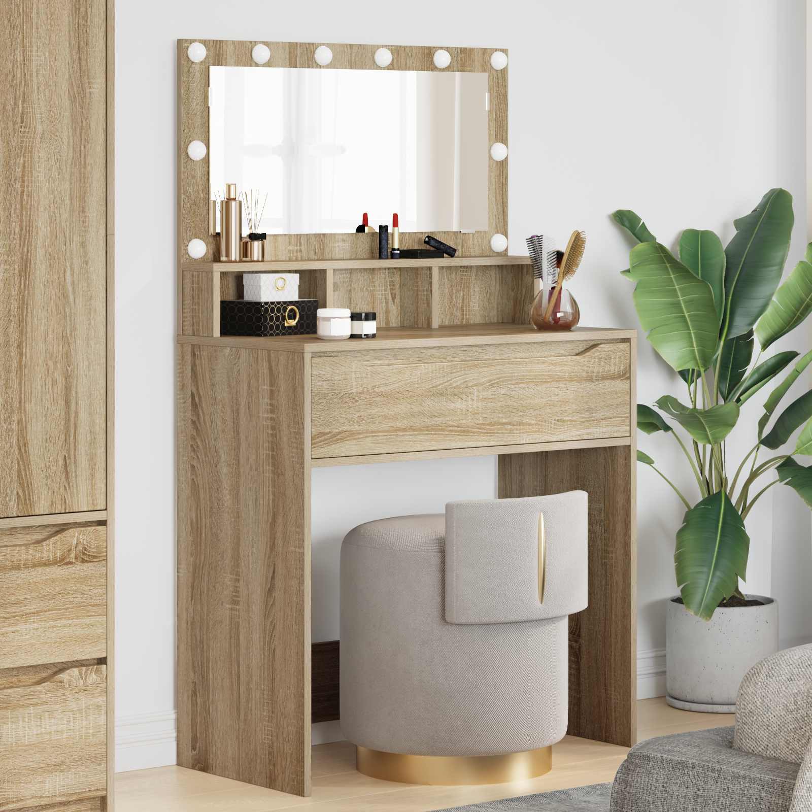 vidaXL Slaapkamer Kaptafels Wit 80 x 39,6 x 135 cm Bewerkt hout