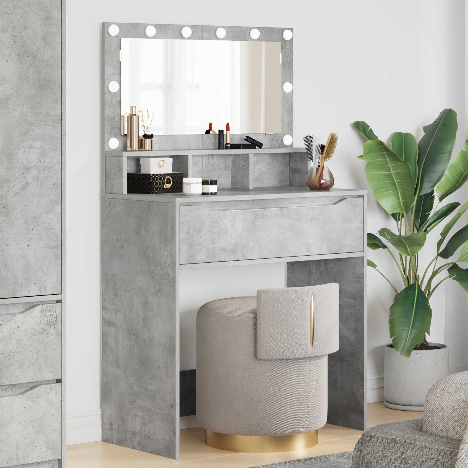 vidaXL Slaapkamer Kaptafels Wit 80 x 39,6 x 135 cm Bewerkt hout