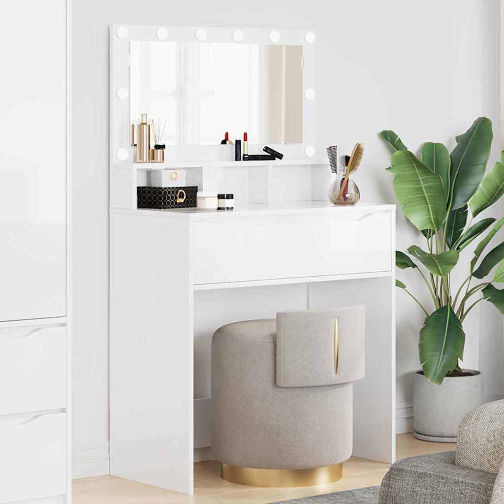 vidaXL Slaapkamer Kaptafels Wit 80 x 39,6 x 135 cm Bewerkt hout