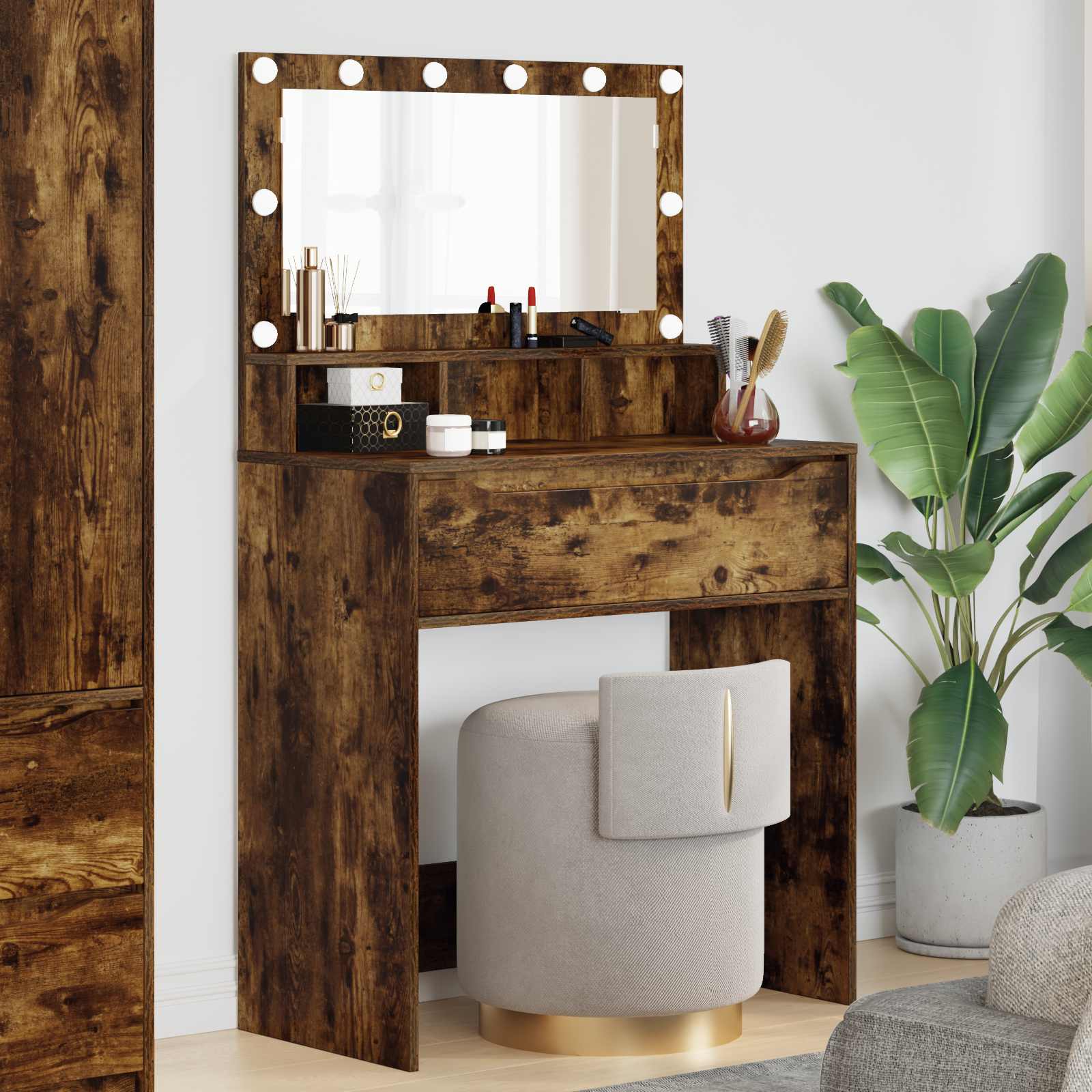 vidaXL Slaapkamer Kaptafels Wit 80 x 39,6 x 135 cm Bewerkt hout