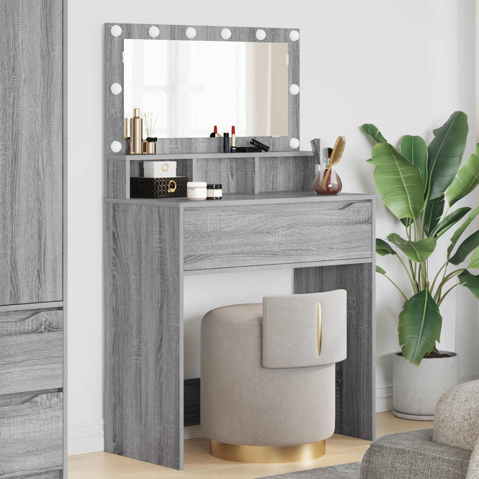 vidaXL Slaapkamer Kaptafels Wit 80 x 39,6 x 135 cm Bewerkt hout