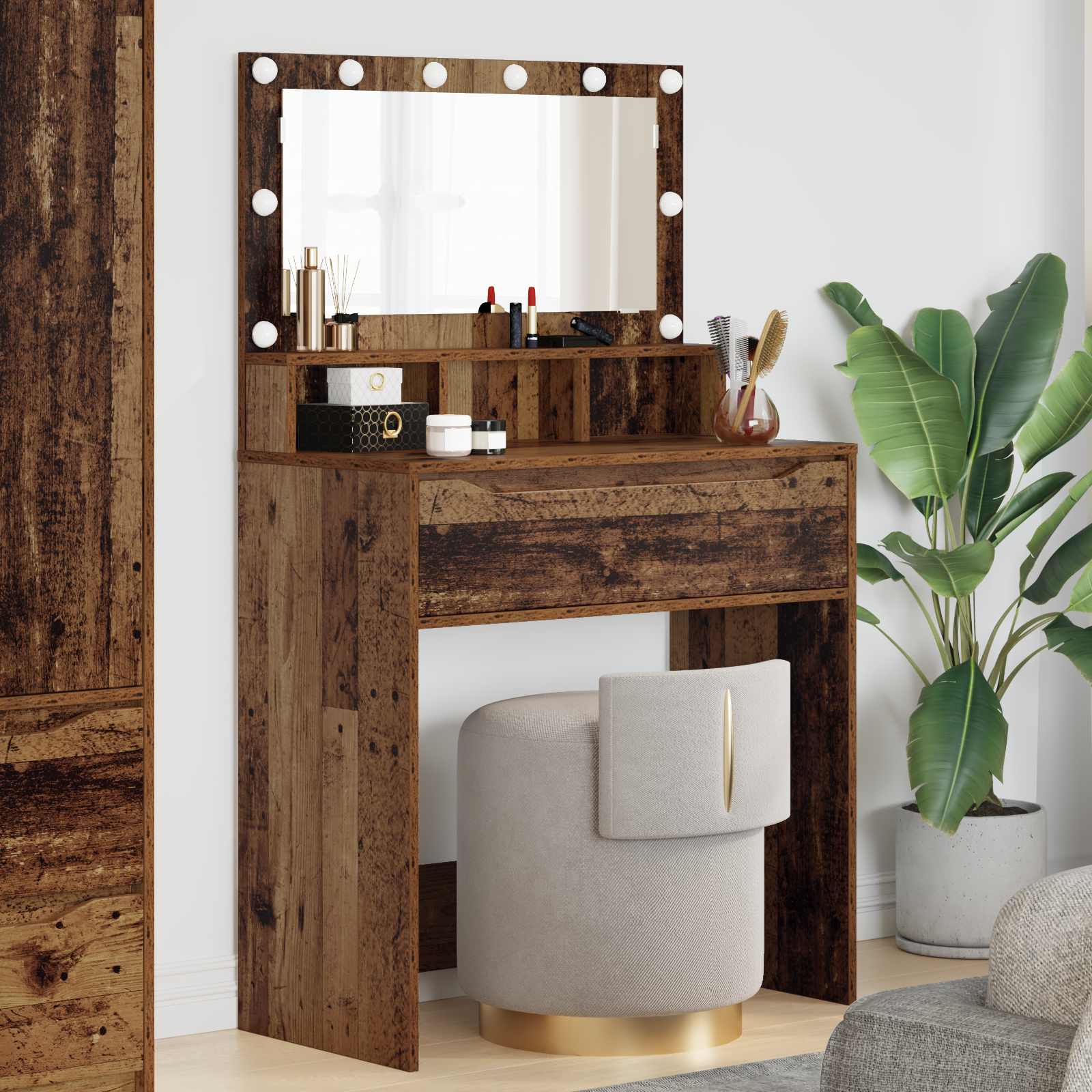 vidaXL Slaapkamer Kaptafels Wit 80 x 39,6 x 135 cm Bewerkt hout