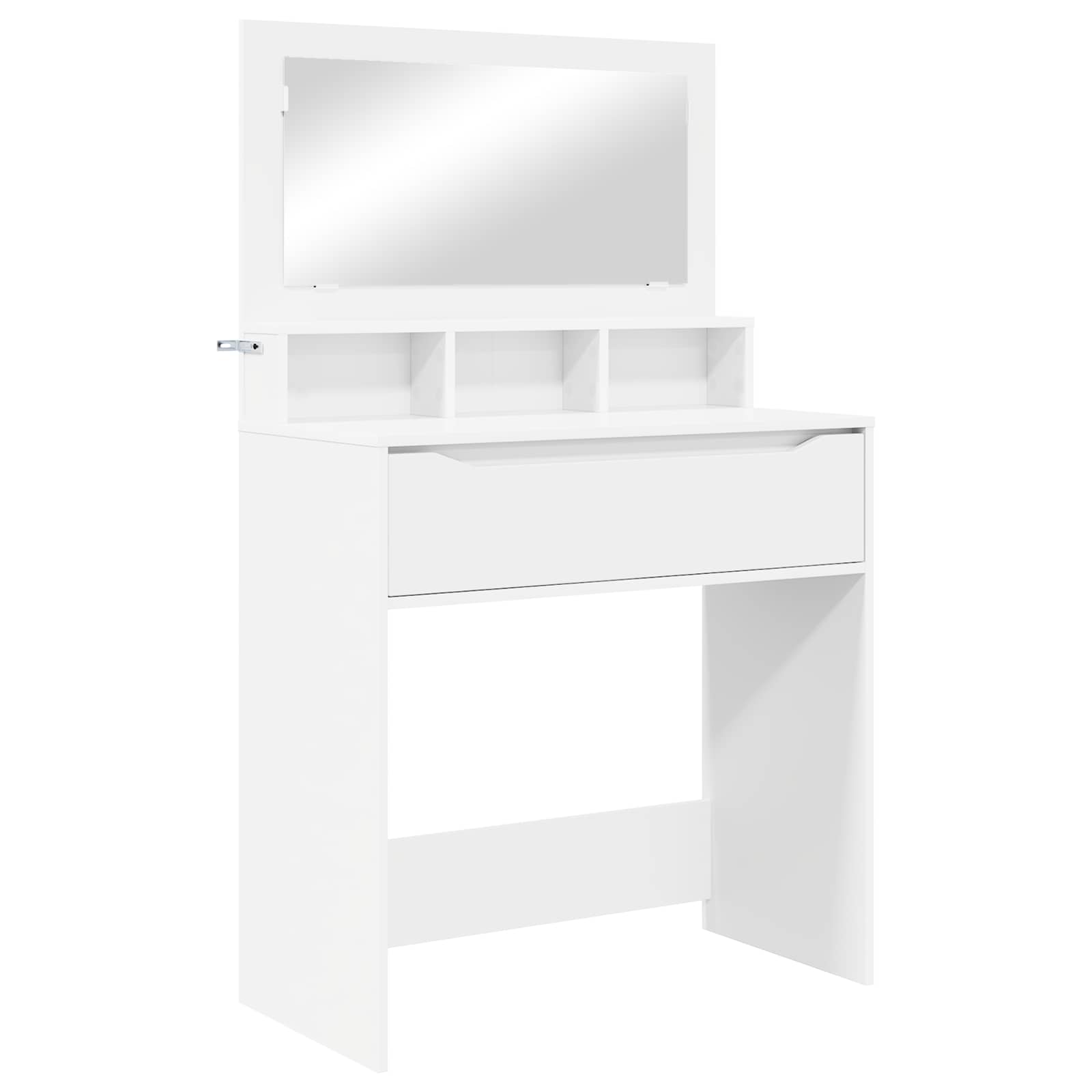 vidaXL Slaapkamer Kaptafels Wit 80 x 39,6 x 135 cm Bewerkt hout
