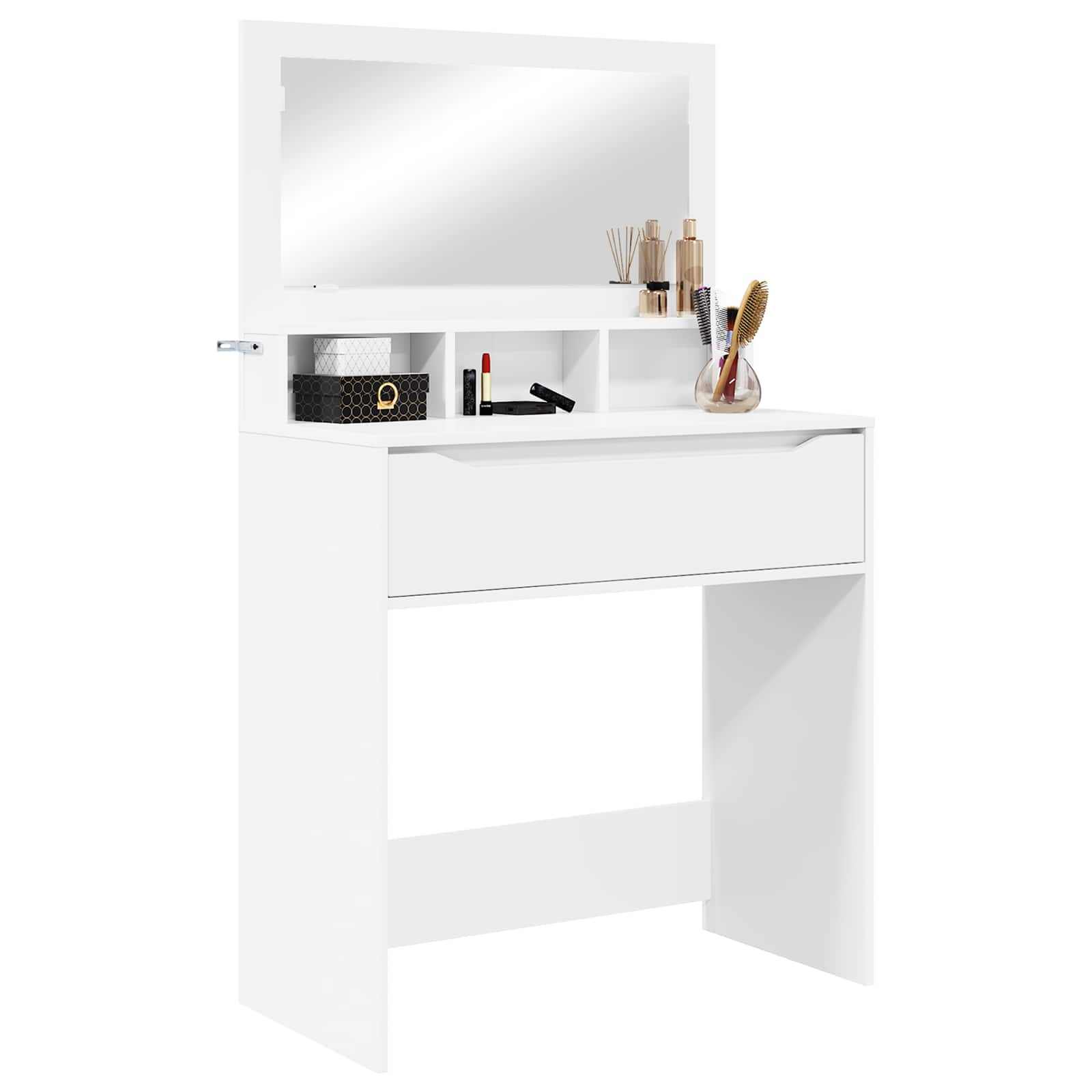 vidaXL Slaapkamer Kaptafels Wit 80 x 39,6 x 135 cm Bewerkt hout