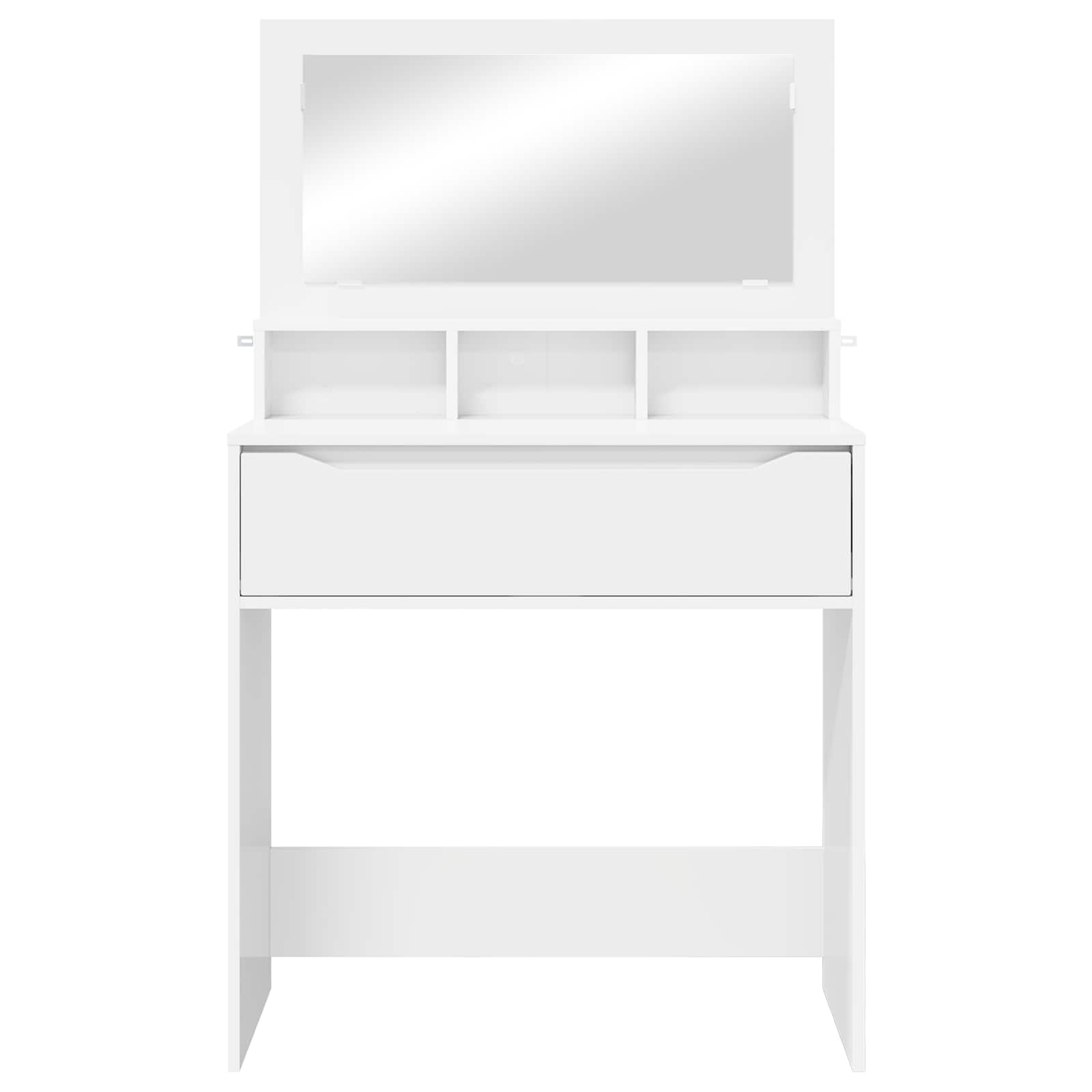 vidaXL Slaapkamer Kaptafels Wit 80 x 39,6 x 135 cm Bewerkt hout
