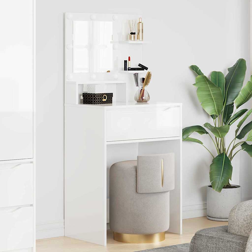 vidaXL Slaapkamer Kaptafels Wit 80 x 39,6 x 135 cm Bewerkt hout