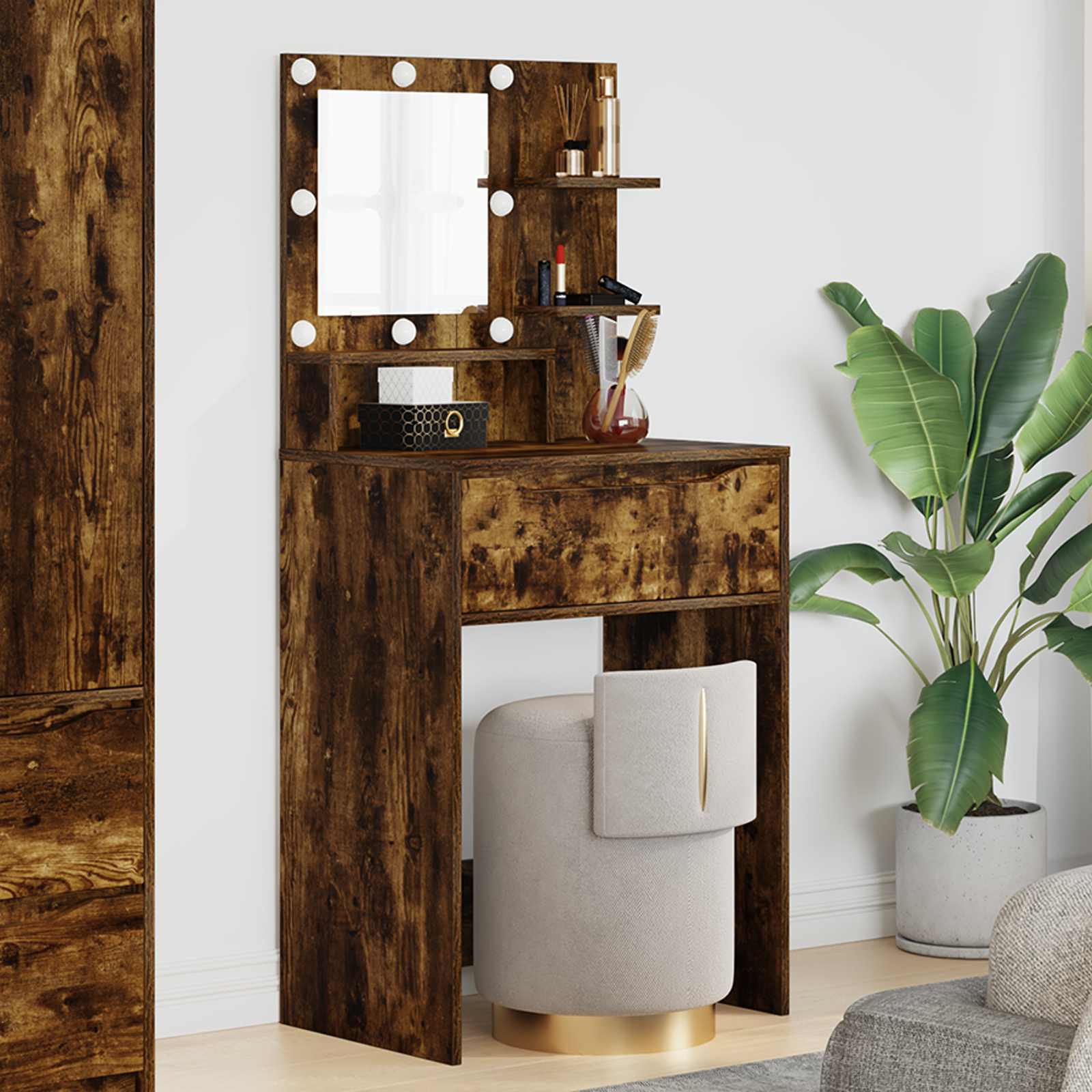 vidaXL Slaapkamer Kaptafels Wit 80 x 39,6 x 135 cm Bewerkt hout