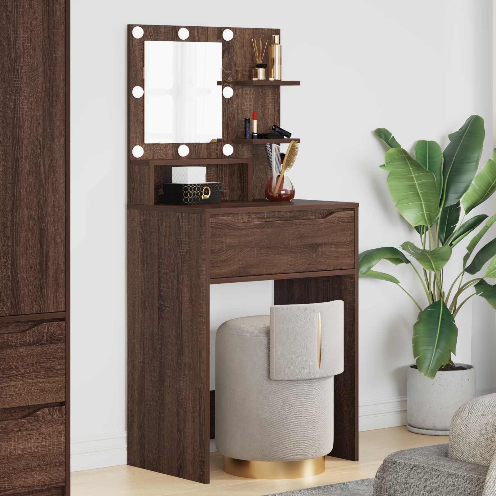 vidaXL Slaapkamer Kaptafels Wit 80 x 39,6 x 135 cm Bewerkt hout