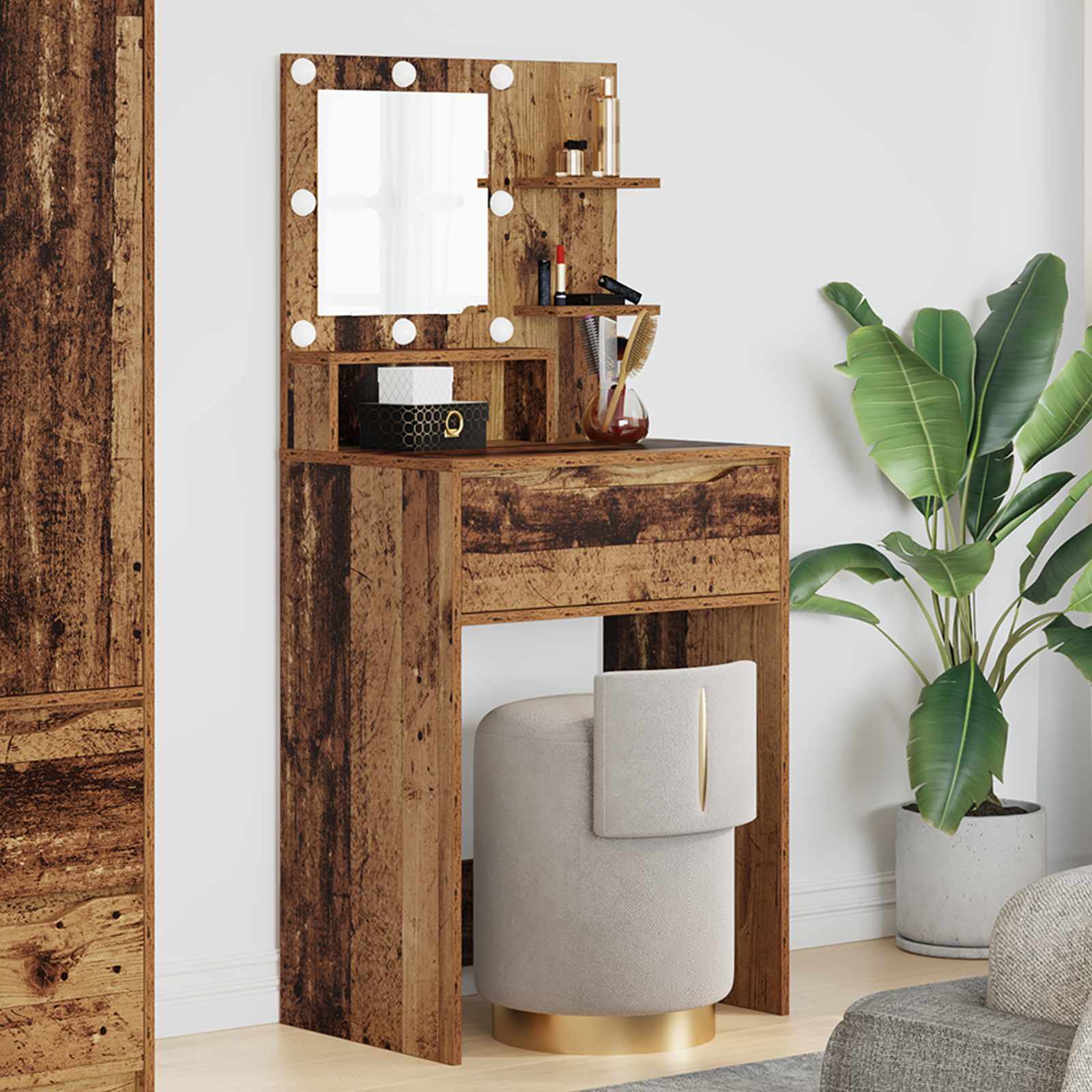 vidaXL Slaapkamer Kaptafels Wit 80 x 39,6 x 135 cm Bewerkt hout