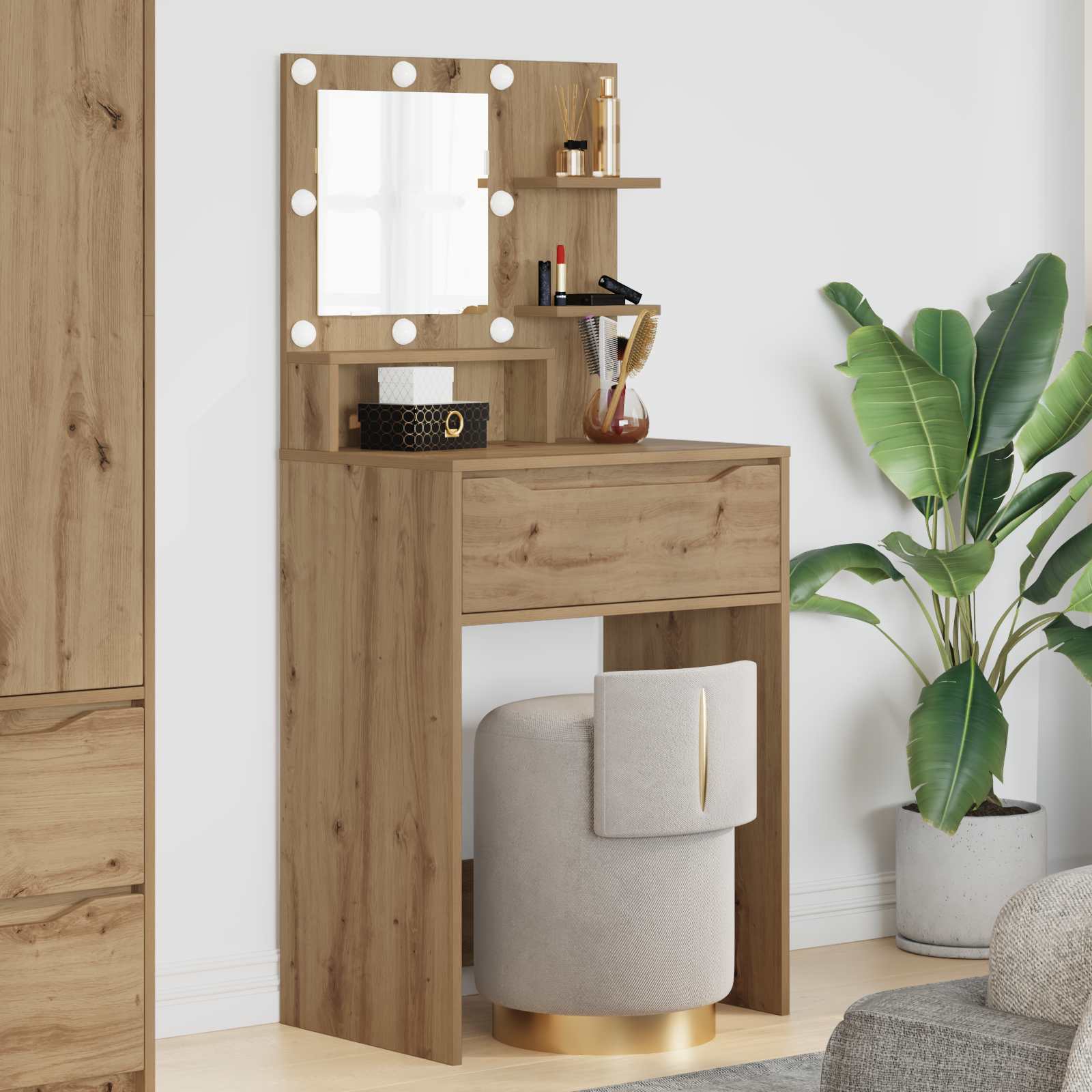 vidaXL Slaapkamer Kaptafels Wit 80 x 39,6 x 135 cm Bewerkt hout