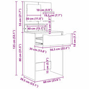 vidaXL Slaapkamer Kaptafels Wit 80 x 39,6 x 135 cm Bewerkt hout