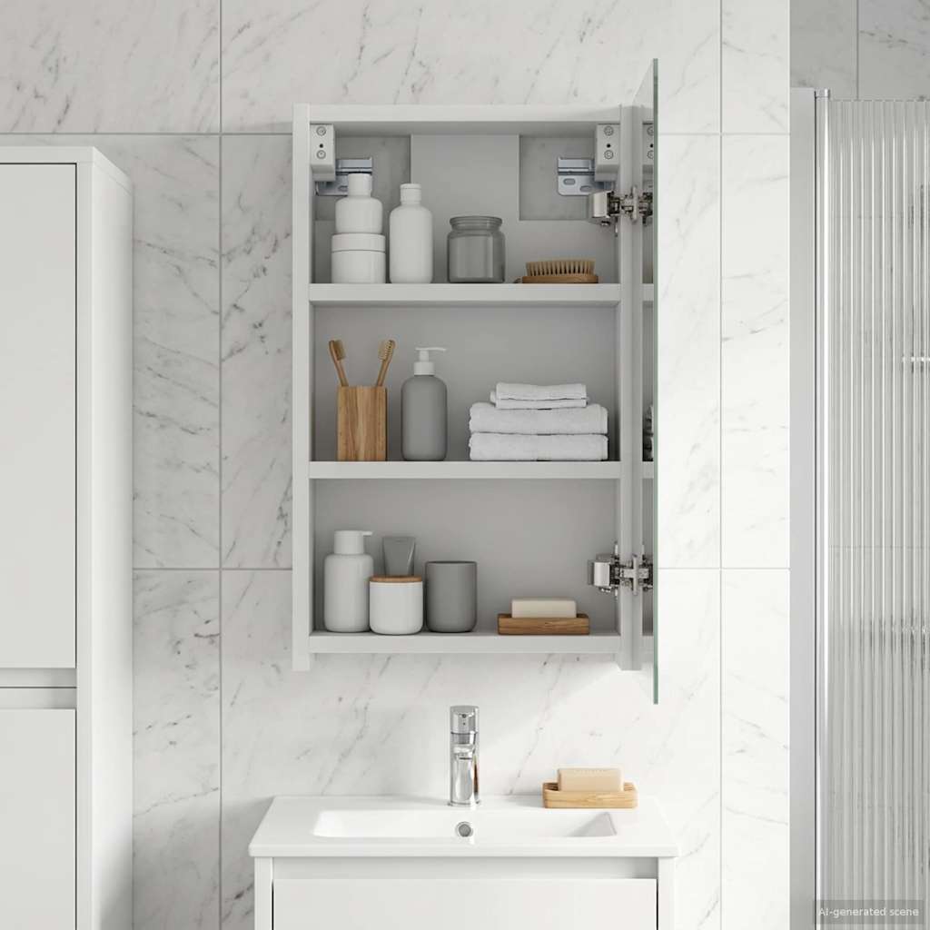 vidaXL Badkamer spiegelkast Wit 30 x 10,5 x 50 cm Bewerkt hout