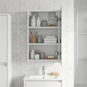 vidaXL Badkamer spiegelkast Wit 30 x 10,5 x 50 cm Bewerkt hout