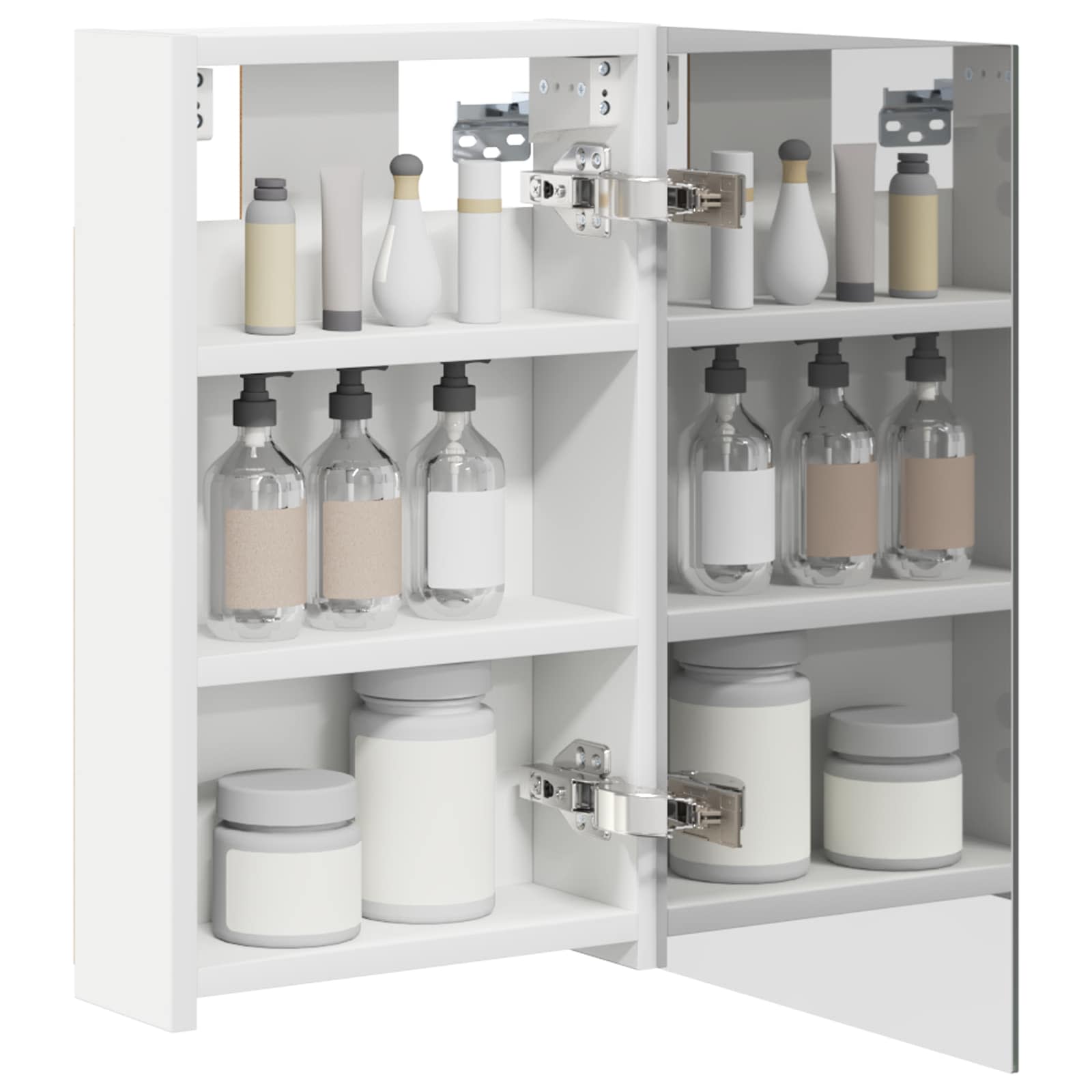 vidaXL Badkamer spiegelkast Wit 30 x 10,5 x 50 cm Bewerkt hout