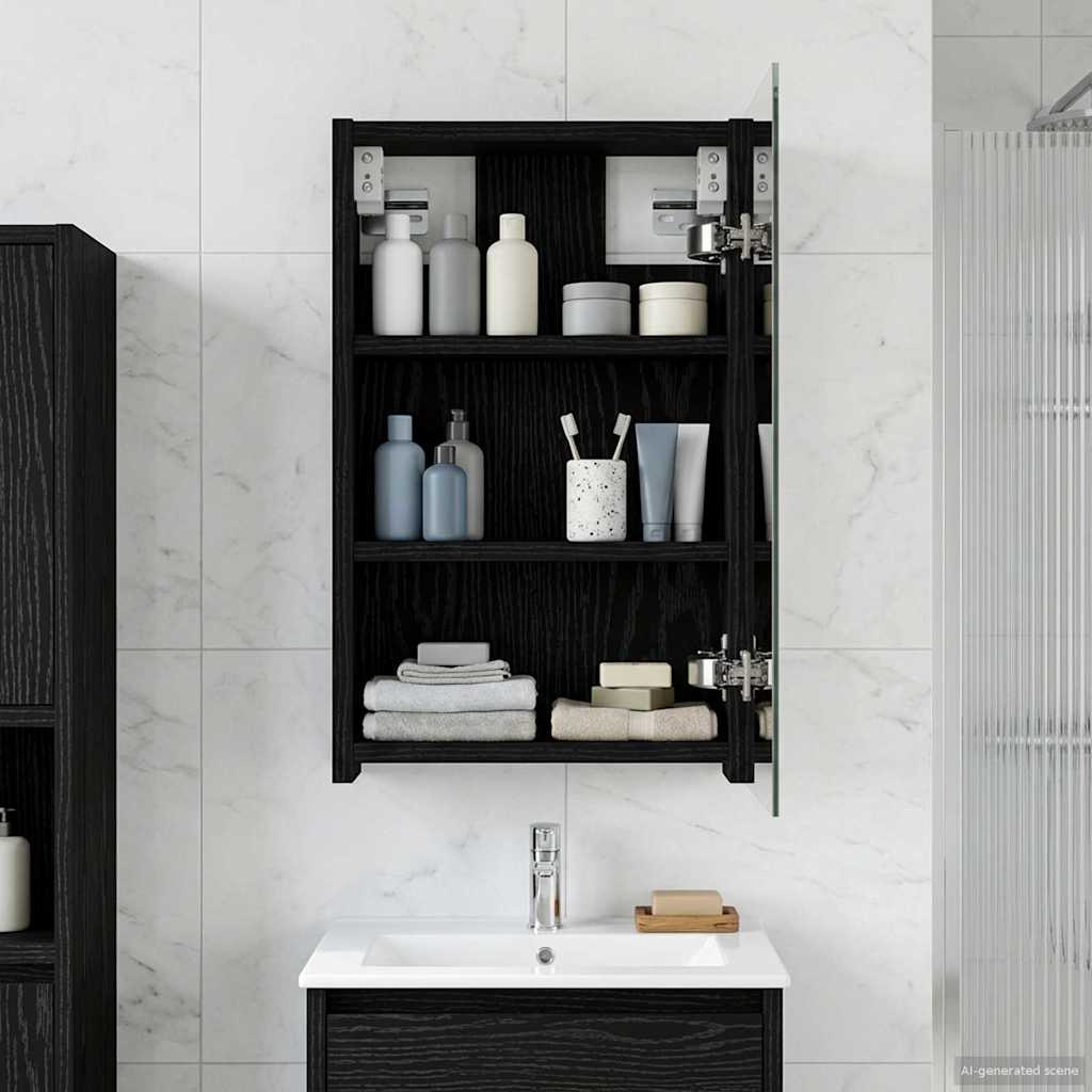 vidaXL Badkamer spiegelkast Wit 30 x 10,5 x 50 cm Bewerkt hout