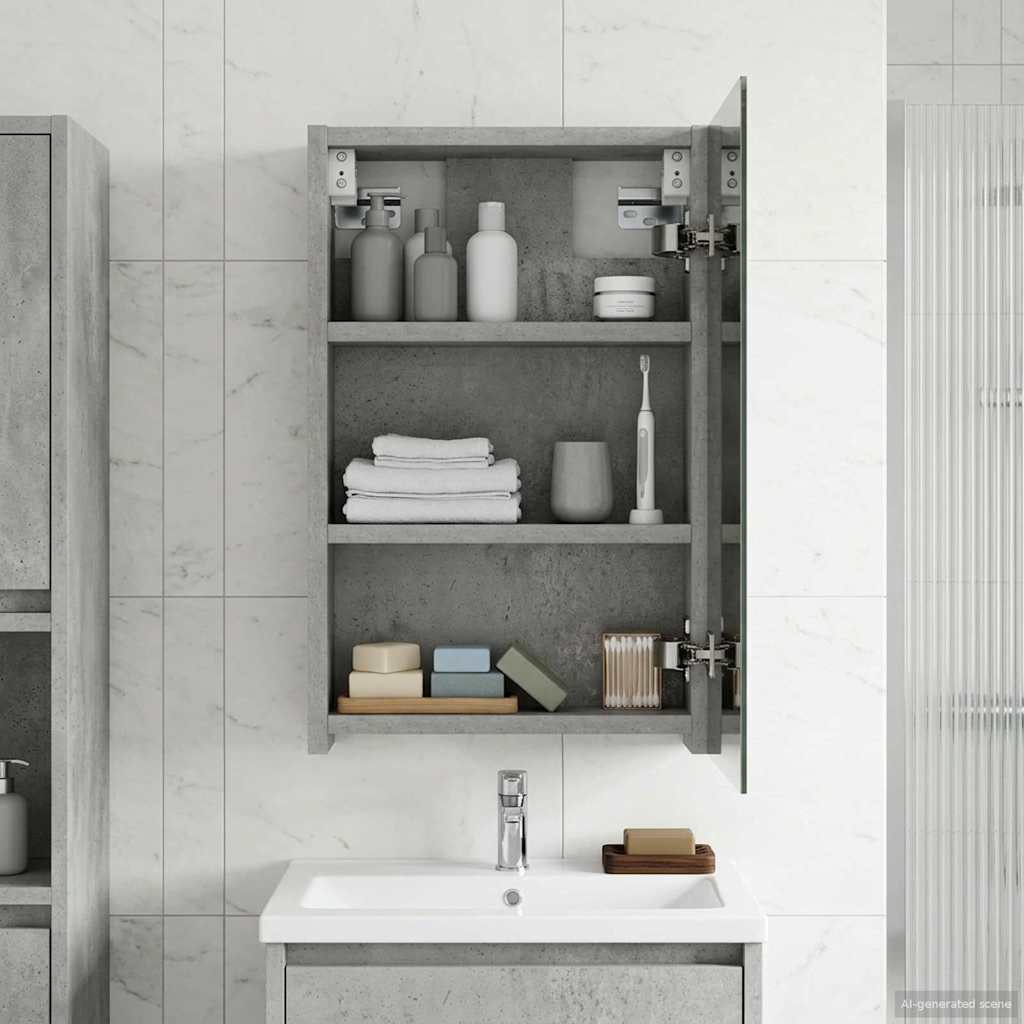 vidaXL Badkamer spiegelkast Wit 30 x 10,5 x 50 cm Bewerkt hout