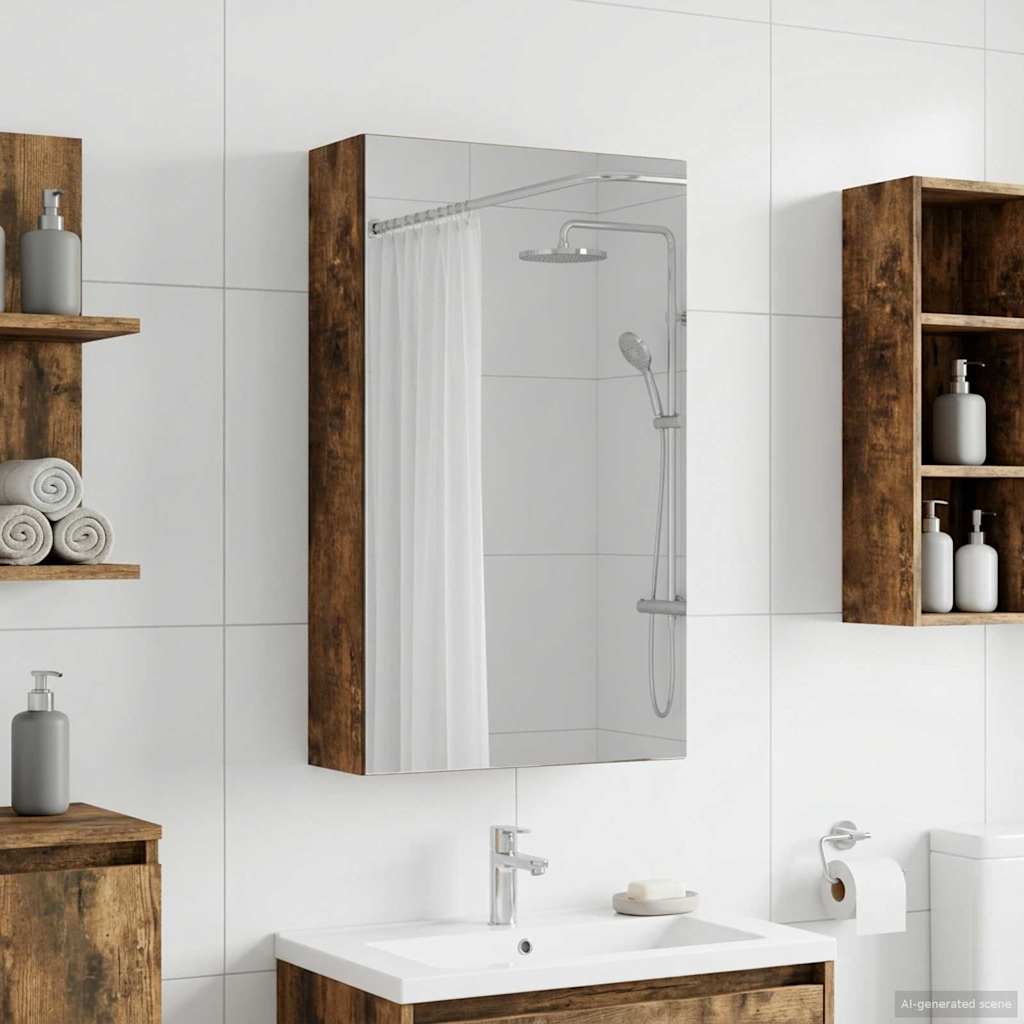 vidaXL Badkamer spiegelkast Wit 30 x 10,5 x 50 cm Bewerkt hout