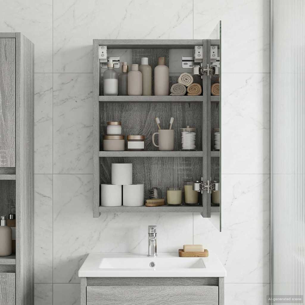vidaXL Badkamer spiegelkast Wit 30 x 10,5 x 50 cm Bewerkt hout