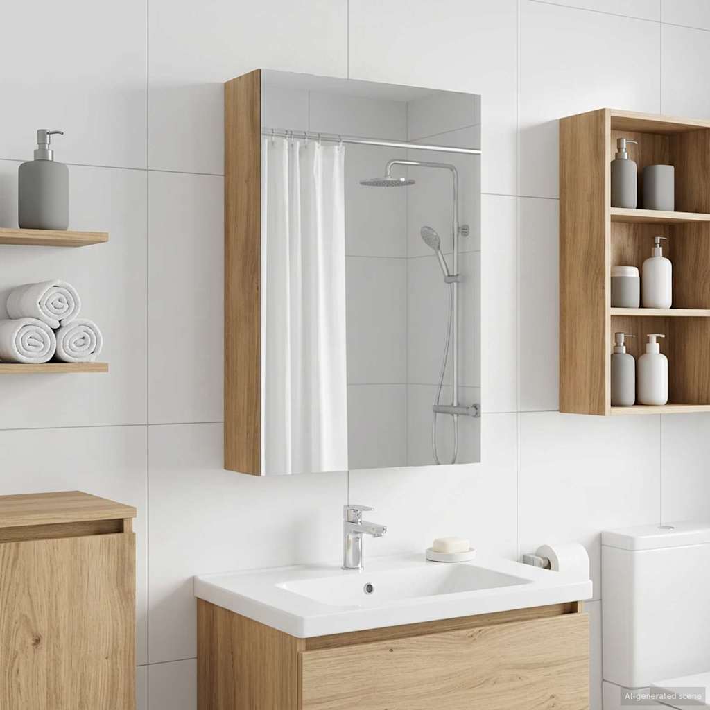 vidaXL Badkamer spiegelkast Wit 30 x 10,5 x 50 cm Bewerkt hout