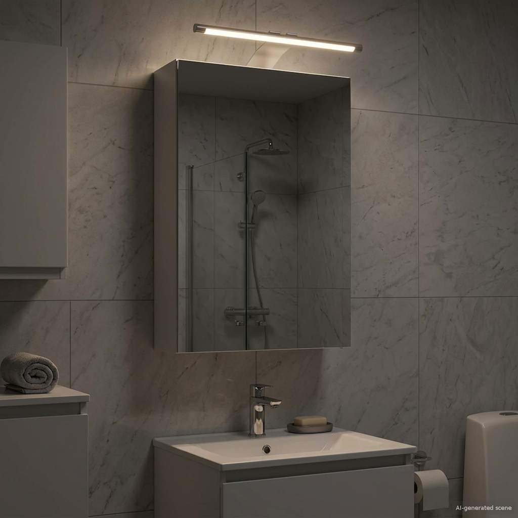 vidaXL Badkamer spiegelkast Wit 30 x 10,5 x 50 cm Bewerkt hout