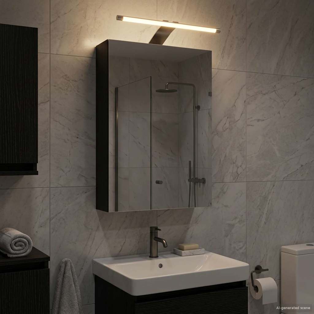 vidaXL Badkamer spiegelkast Wit 30 x 10,5 x 50 cm Bewerkt hout