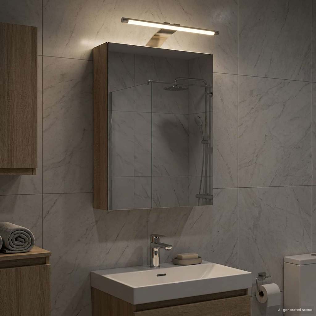 vidaXL Badkamer spiegelkast Wit 30 x 10,5 x 50 cm Bewerkt hout