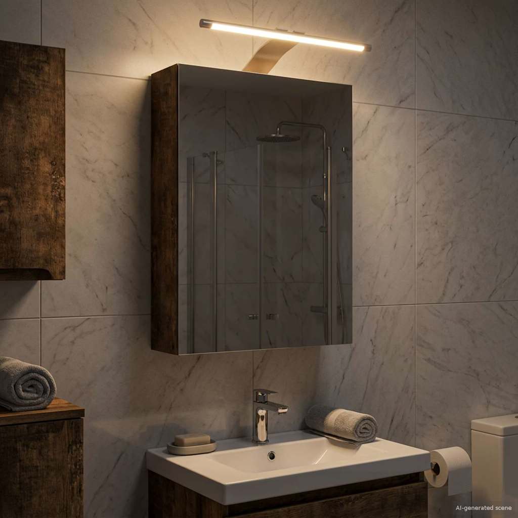 vidaXL Badkamer spiegelkast Wit 30 x 10,5 x 50 cm Bewerkt hout