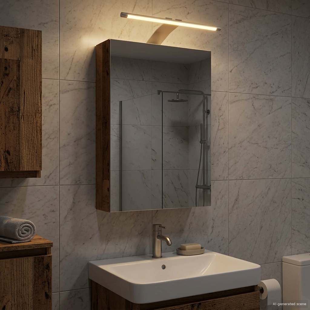 vidaXL Badkamer spiegelkast Wit 30 x 10,5 x 50 cm Bewerkt hout