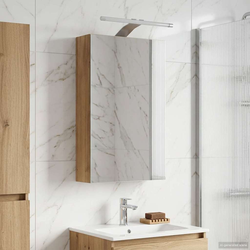 vidaXL Badkamer spiegelkast Wit 30 x 10,5 x 50 cm Bewerkt hout