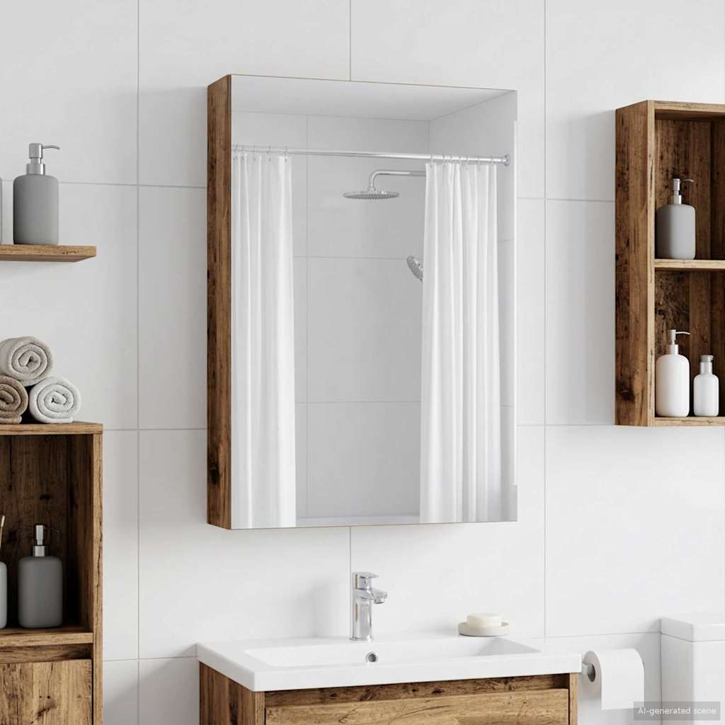 vidaXL Badkamer spiegelkast Wit 30 x 10,5 x 50 cm Bewerkt hout