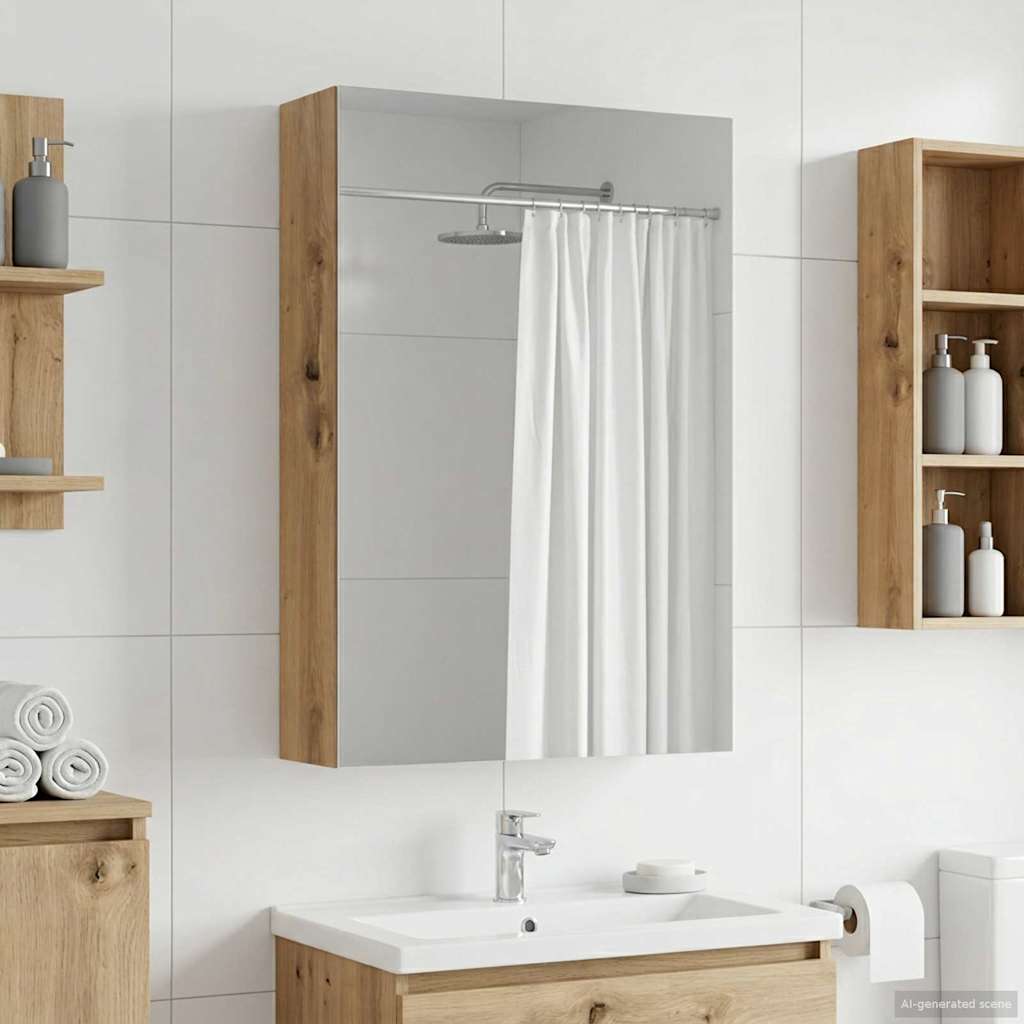 vidaXL Badkamer spiegelkast Wit 30 x 10,5 x 50 cm Bewerkt hout