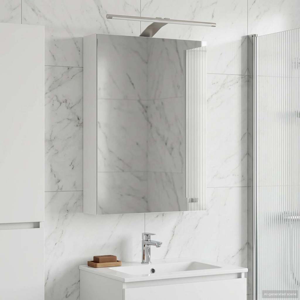 vidaXL Badkamer spiegelkast Wit 30 x 10,5 x 50 cm Bewerkt hout