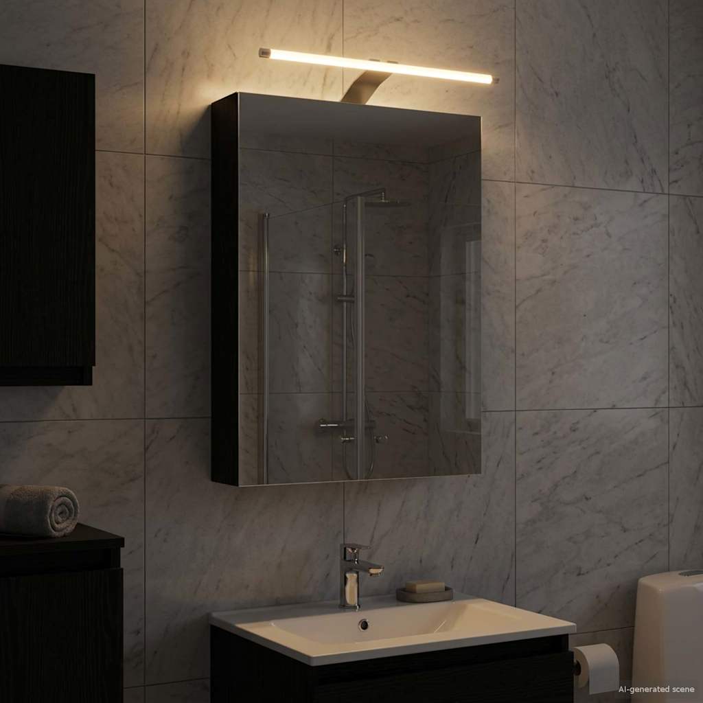 vidaXL Badkamer spiegelkast Wit 30 x 10,5 x 50 cm Bewerkt hout