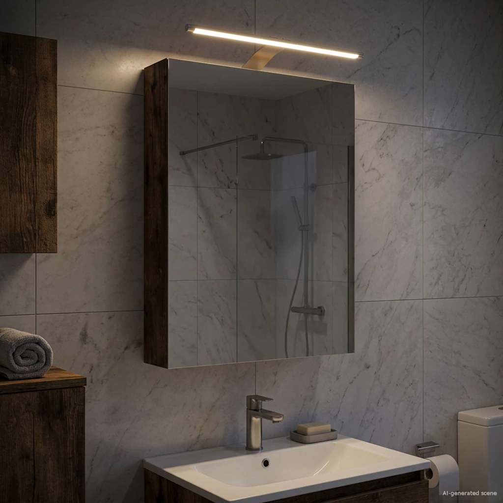 vidaXL Badkamer spiegelkast Wit 30 x 10,5 x 50 cm Bewerkt hout