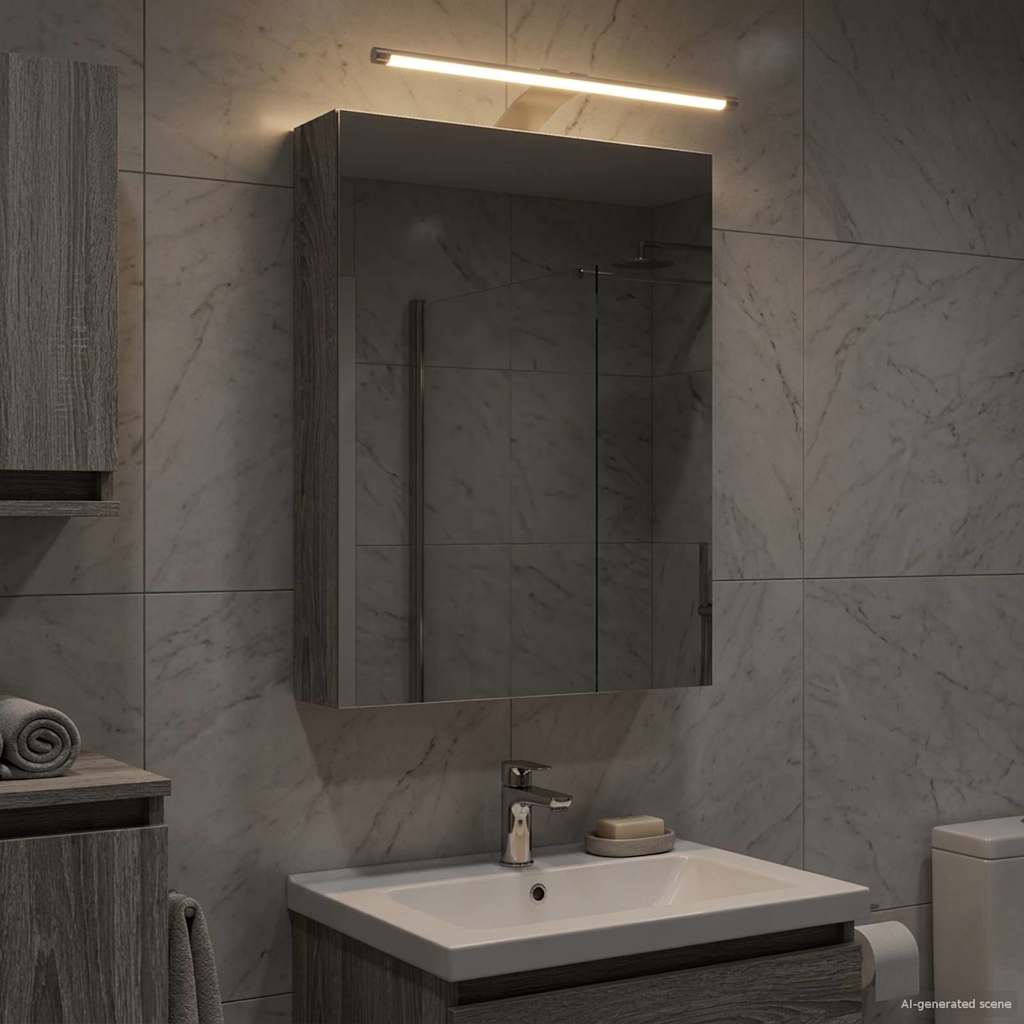 vidaXL Badkamer spiegelkast Wit 30 x 10,5 x 50 cm Bewerkt hout
