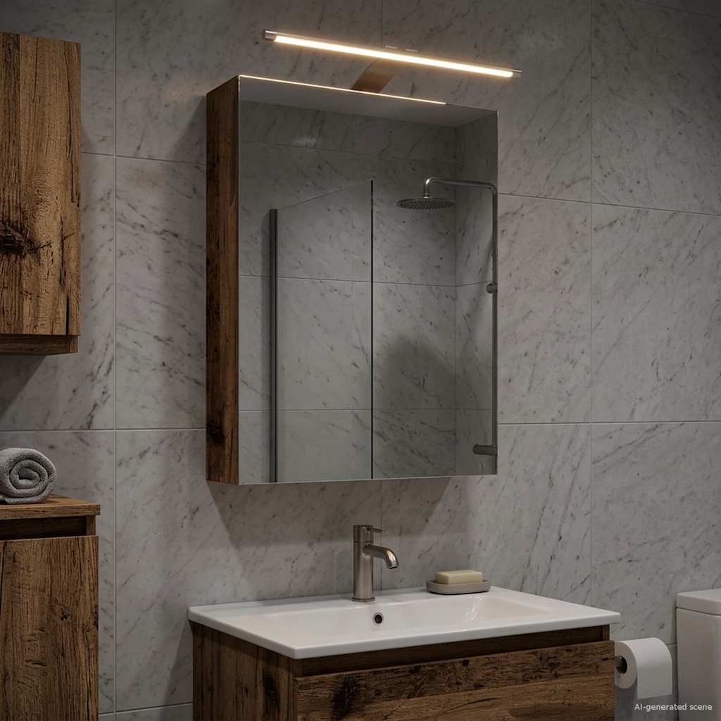 vidaXL Badkamer spiegelkast Wit 30 x 10,5 x 50 cm Bewerkt hout