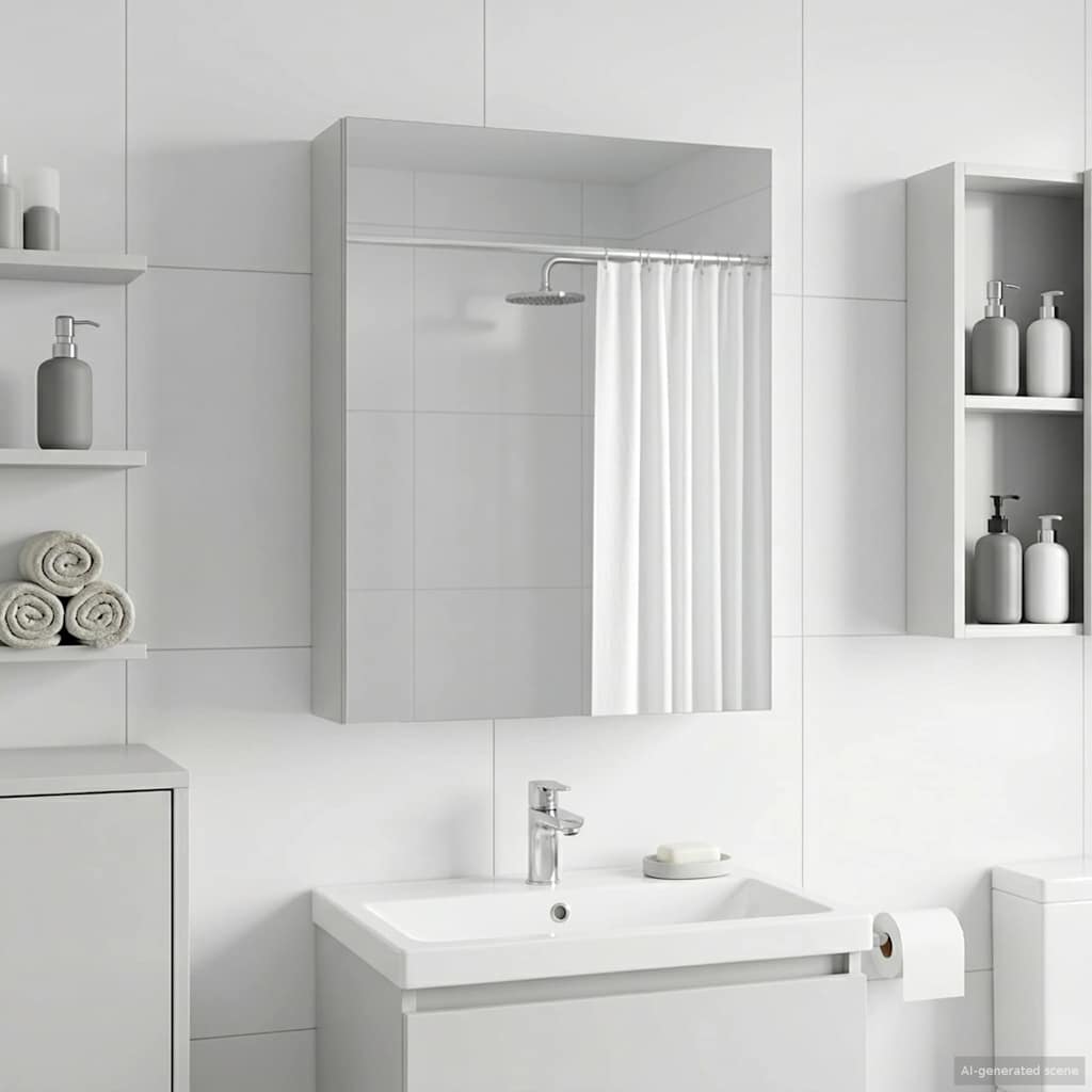 vidaXL Badkamer spiegelkast Wit 30 x 10,5 x 50 cm Bewerkt hout