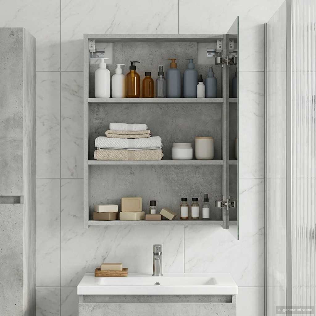 vidaXL Badkamer spiegelkast Wit 30 x 10,5 x 50 cm Bewerkt hout