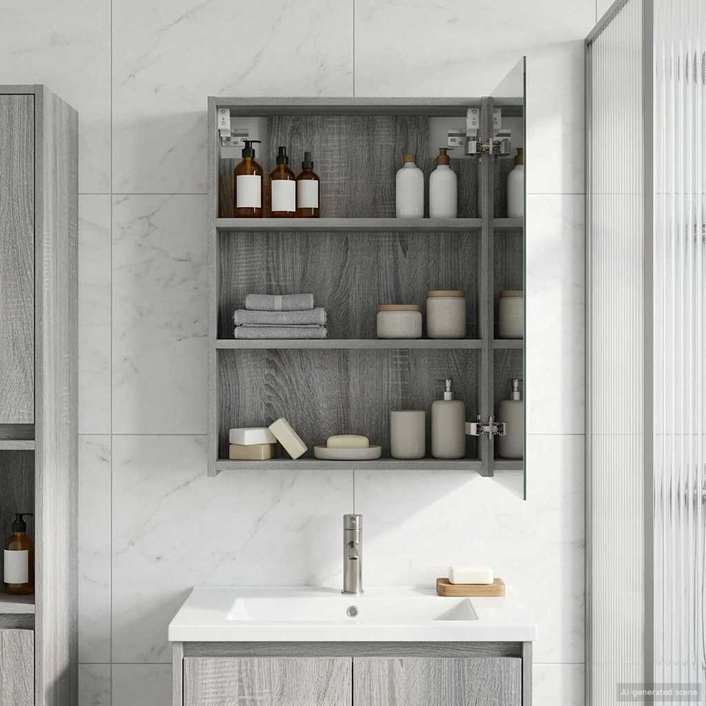 vidaXL Badkamer spiegelkast Wit 30 x 10,5 x 50 cm Bewerkt hout