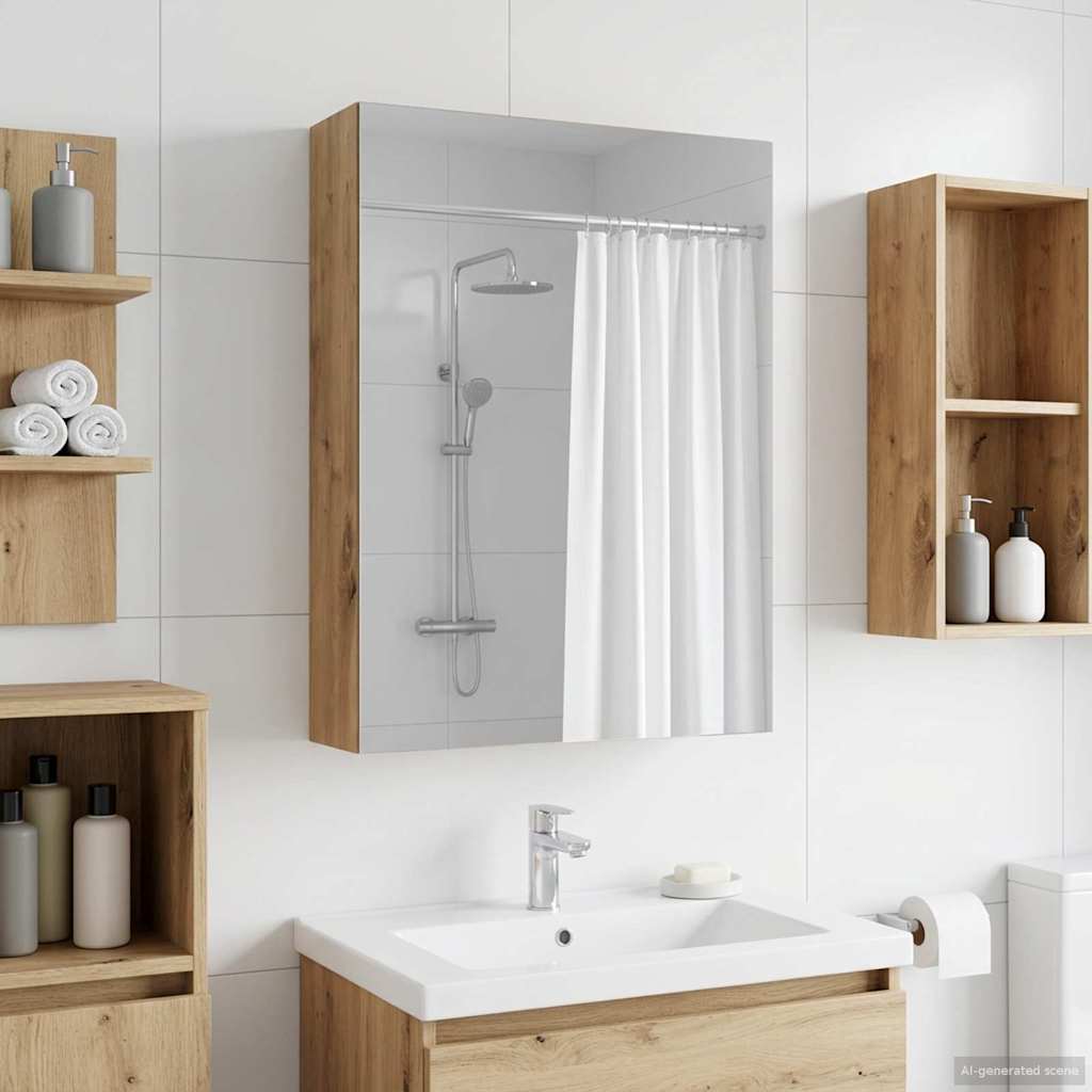 vidaXL Badkamer spiegelkast Wit 30 x 10,5 x 50 cm Bewerkt hout