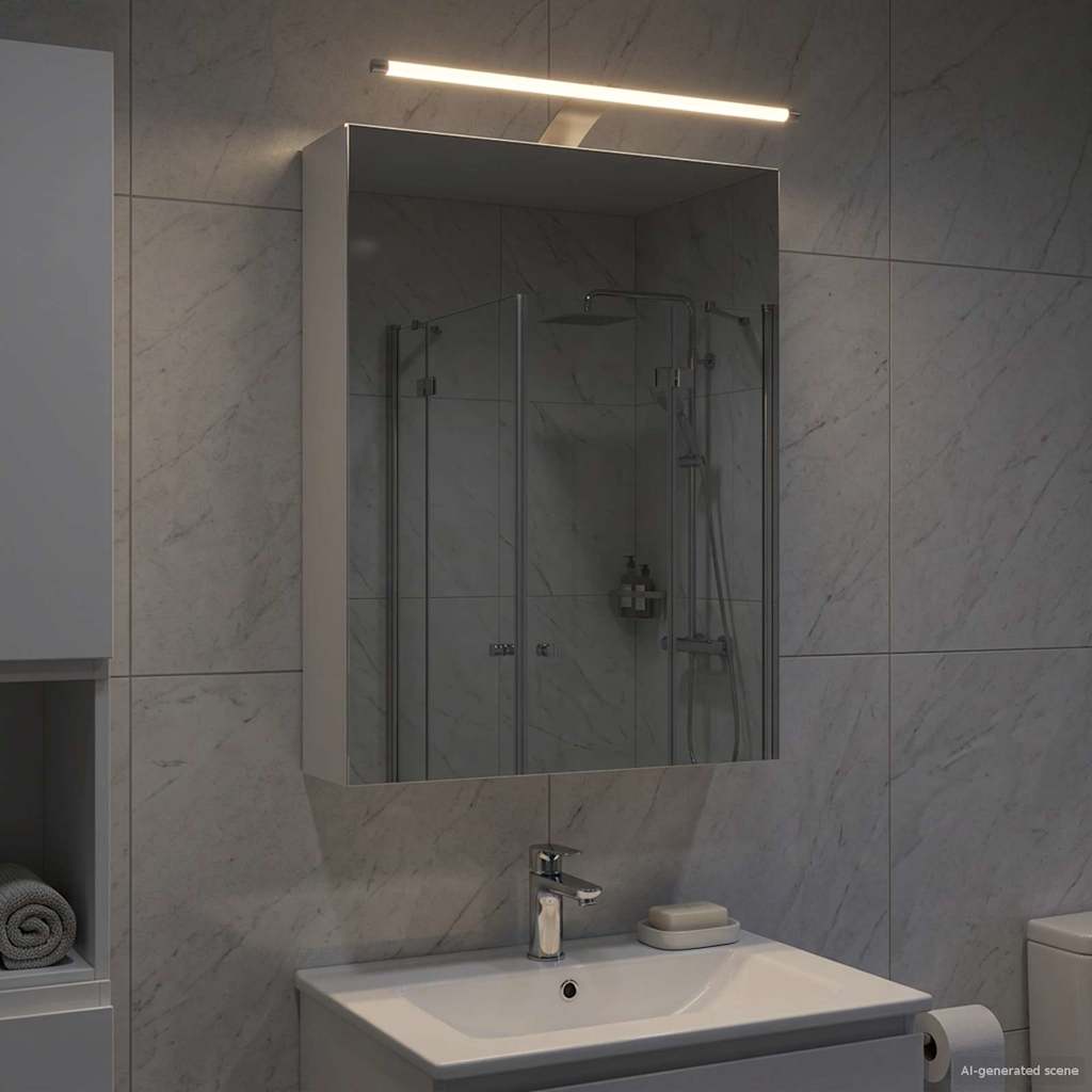 vidaXL Badkamer spiegelkast Wit 30 x 10,5 x 50 cm Bewerkt hout
