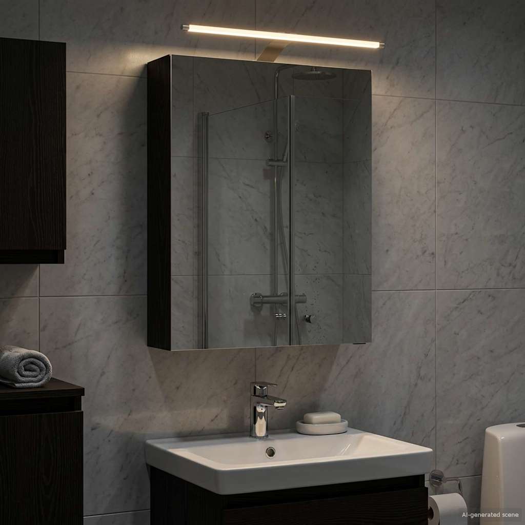 vidaXL Badkamer spiegelkast Wit 30 x 10,5 x 50 cm Bewerkt hout