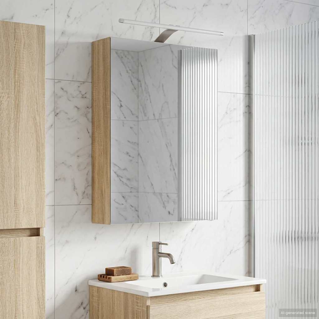 vidaXL Badkamer spiegelkast Wit 30 x 10,5 x 50 cm Bewerkt hout