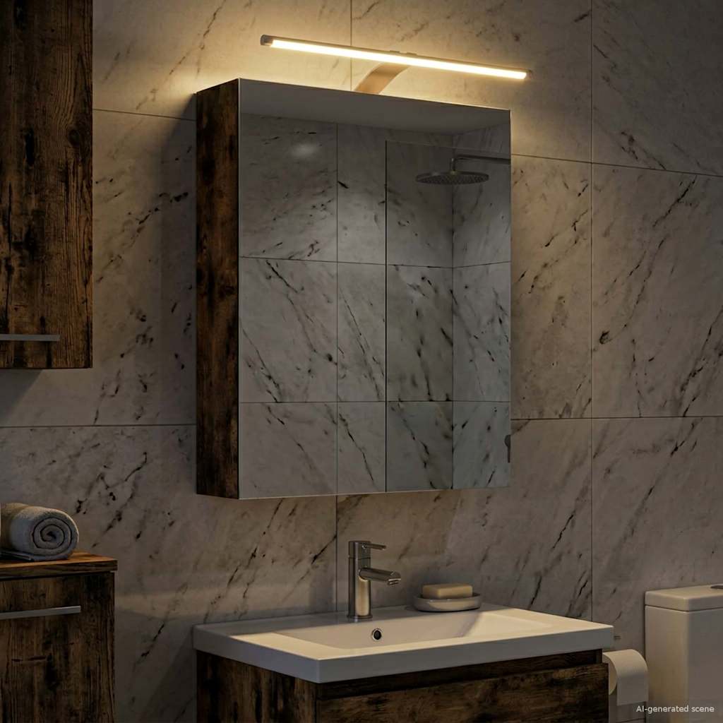 vidaXL Badkamer spiegelkast Wit 30 x 10,5 x 50 cm Bewerkt hout