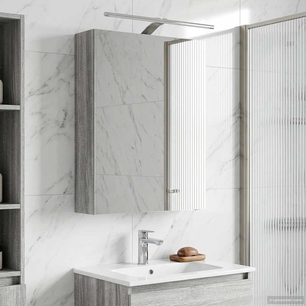 vidaXL Badkamer spiegelkast Wit 30 x 10,5 x 50 cm Bewerkt hout