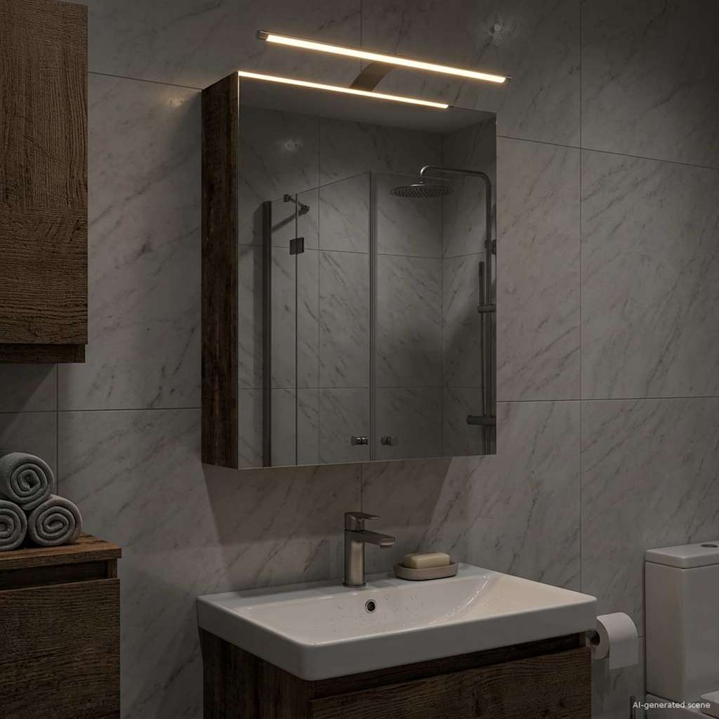 vidaXL Badkamer spiegelkast Wit 30 x 10,5 x 50 cm Bewerkt hout